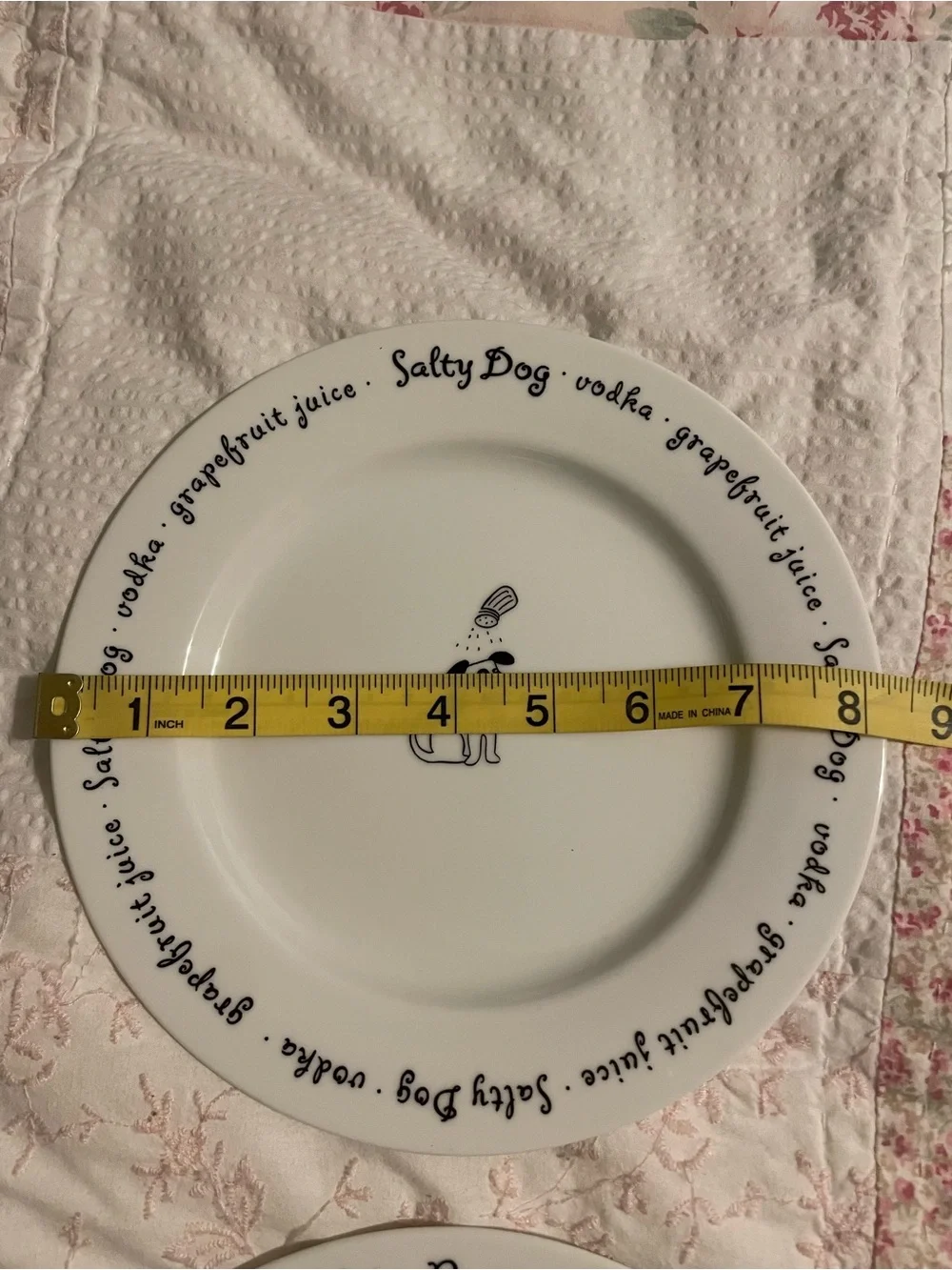 Pottery Barn “Bar Lingo”.  8” plates